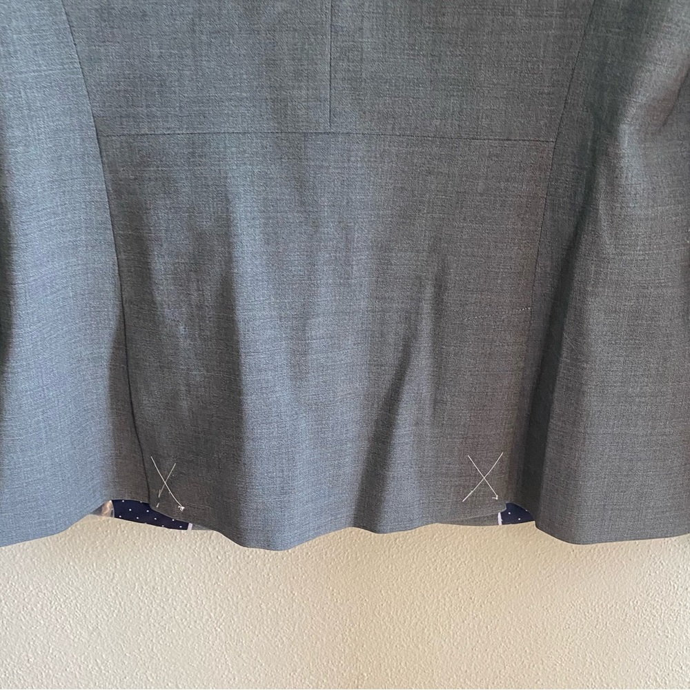 Talbots Gray Wool Collared Button Front Jacket Bl… - image 11